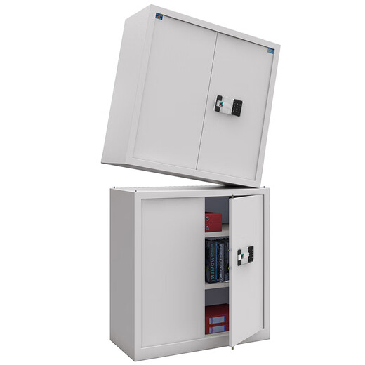 Tiger fingerprint password lock security cabinet thickened steel plate large split double section steel office file cabinet no key required