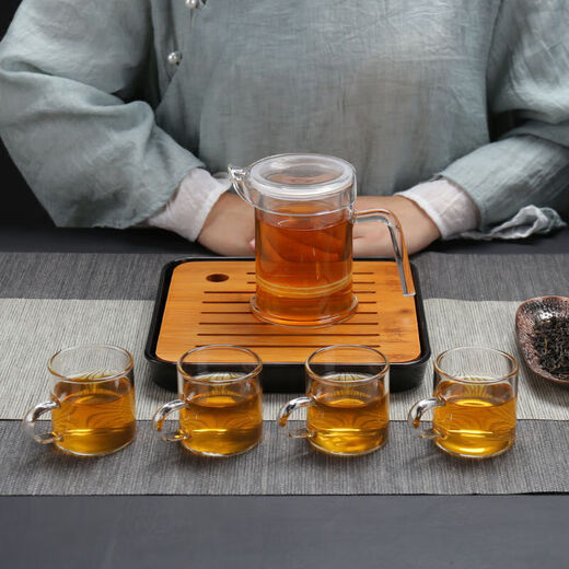Chenbu warm glass teapot single pot tea set filter liner set tea tray tea set black tea snow chrysanthemum cup tea cup pot 7-character glass teapot 300ml
