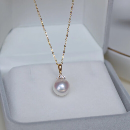 Bhiodha seawater pearl necklace 18k gold freshwater pendant head eyelash style zircon bright single Zhuji freshwater pendant head freshwater style