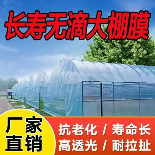 Greenhouse film PO non-drip film thickened transparent anti-aging plastic film vegetable planting high light transmittance greenhouse film wholesale imported non-drip film 20S 11 meters wide how many meters to take a few pieces)
