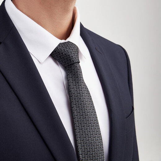 Qipai set of Western men's three-proof business flat lapel single button workplace suit two-piece set 1ZC70460 black A46