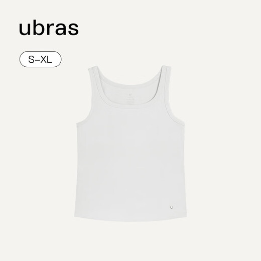 Ubras simple spaghetti straps slim fit vest with suspenders base rib high elastic soft breathable inner wear white L