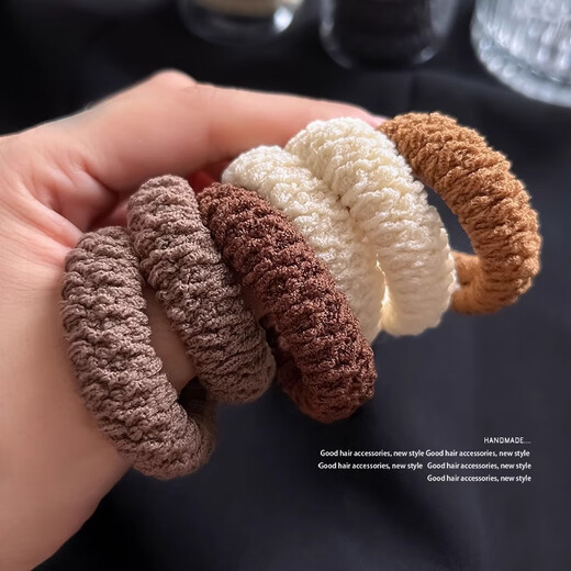 Danqin high ponytail head rope thickened and high elastic hair tie new trendy high-end hair band for women 2025 new hair rope black 6 pieces