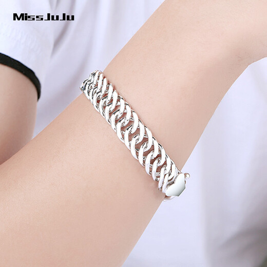 Miss JuJu pt950 platinum bracelet for men, platinum men's bracelet, thick riding whip chain, domineering personality bracelet, weight 28-30g, length 17-23cm (customized)