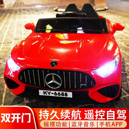 Keruizi Kinder-Elektroauto, Allradauto, kann mit Fernbedienung sitzen, Schaukel, Baby-Spielzeugauto, männlicher und weiblicher Kinder-Kinderwagen, rot, einzelner elektrischer Einzelantrieb + frühe Bildung