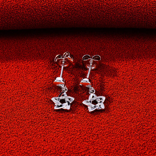 Yuan Shengfu's new PT950 fashion boutique star platinum earrings, fashionable and versatile platinum earrings, 2.36g