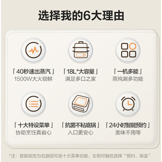 SUPOR Cuiseur vapeur électrique, marmite électrique, ragoût et vapeur tout-en-un marmite électrique multifonctionnelle domestique pour cuire à la vapeur du poisson, des petits pains cuits à la vapeur et des petits pains Cuiseur vapeur antibactérien antiadhésif 18 L ZN30FC869