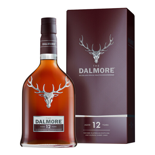 大摩（DALMORE）12年 苏格兰单一麦芽威士忌 700ml 原瓶进口