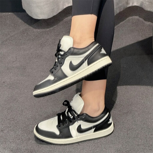 Nike Air Jordan 1 Low AJ1 Black and White Retro Panda Retro Retro Anti-Slip Resistente al desgaste resistente a los zapatos de baloncesto All-Match FB9893-101 Blanco y negro 36.5 (230 mm)