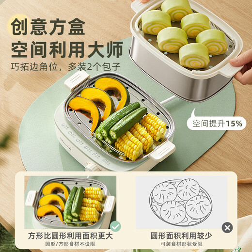 Bear egg cooker, egg steamer, automatic power-off multi-function all-in-one breakfast machine, stainless steel boiled egg and steamed egg artifact ZDQ-E12R2