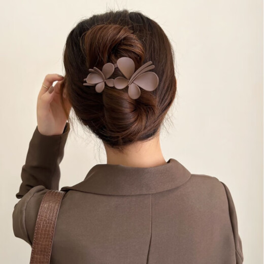 Xiangwan Butterfly Hair Clip für Frauen auf der Rückseite ihrer Köpfe, Haarclip für Frauen, einzeilige Haarclip für Frauen, Erdfarbe Haarklamme