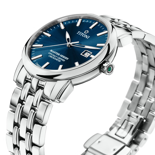 Plum Blossom (Titoni) Master Series Watch Men 83188-S-679/Blau