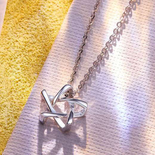 Pt.Charm goddess gift PT950 platinum pendant women's necklace as bright as stars set chain five-pointed star necklace pendant can be customized if it is not in stock. Take 3.8g as an example