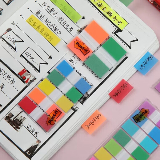 3M Indexaufkleber Extraktion Label Farb-Lesezeichen Fluorescent Label Aufkleber Notebook-Anweisungen Seite Nummer Ordner Transucent Strip Waterfof Color Aufkleber Schüler-Schlüsselklassifizierung Pepsi Aufkleber [683-5CF+6CF] Kombinationspaket-220 Bilder