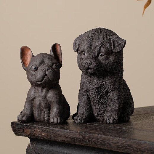Yuxuan Creative Purple Clay Tea Pet Zodiac Dog Ornaments Boutique Can Raise Pastoral Dogs Prosperous Tea Accessories Handmade Tea Play ZL--Pastoral Dog