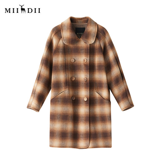 Réponse au Mystery 2022 Winter Style rétro Retro Fashionable littéraire à carreau de laine de laine de longueur pour les femmes 229md6197 Dark Coffee XS