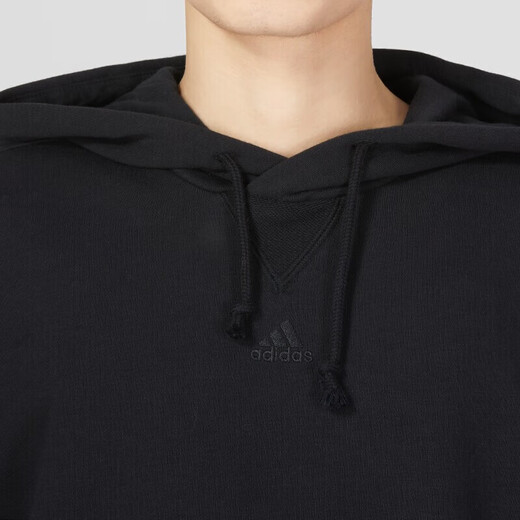 阿迪达斯 （adidas）卫衣男士2025春秋季新款运动服针织连帽上衣套头衫IC9759 IC9758黑色  2XL