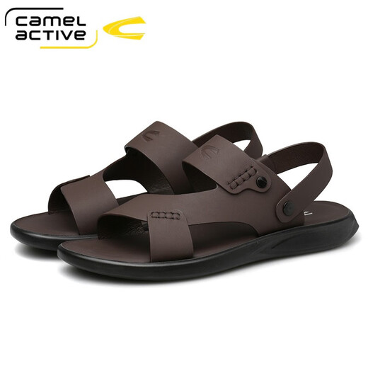 Sandales dynamiques de chameaux allemandes Chaussures de plage en cuir véritable masculin sandales en cuir masculin sandales à double usine Nouveau style vache à vaches douces chaussures de papa à la mode anti-odor non glisser et respirant 691 marron (taille de chaussure en cuir standard) 41