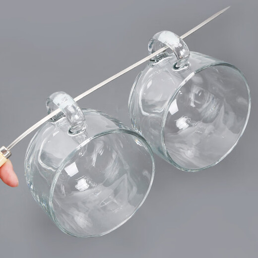 Bovonik stainless steel wooden handle barbecue skewers mutton skewers barbecue tools skewers supplies iron skewers flat skewers accessories 10 pieces