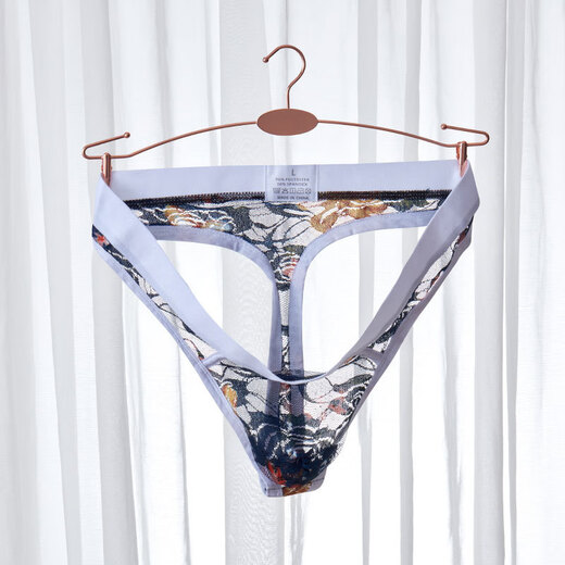 ROSELEX confidential delivery men's sexy underwear sexy thong transparent lace one-piece underwear low XXL royal blue