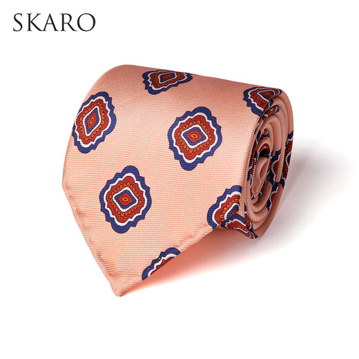 Skaro [100% Mulberry Seide] Herren Polka Dot Striped Tie -Geschenkbox Business Formal Gentleman Accessoires Lotus Pulver/Blau und Rotschugel Dot SKM691