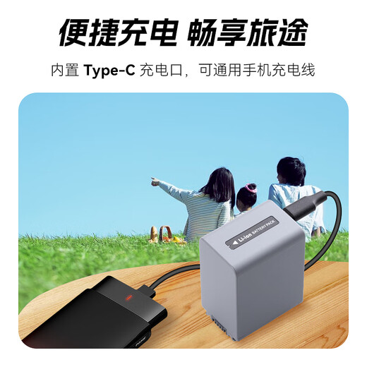 沣标（FB）NP-FV100A/FV70A索尼Type-C直充摄像机电池AX700 AX100 AX60 AX45 AX30 CX700 CX680 CX610 PJ675 【两块装】NP-FV100