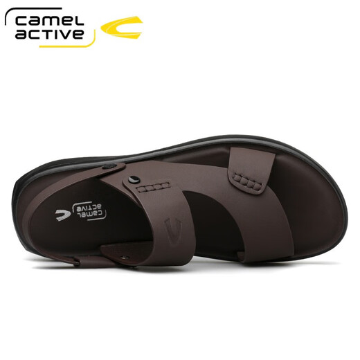 Sandales dynamiques de chameaux allemandes Chaussures de plage en cuir véritable masculin sandales en cuir masculin sandales à double usine Nouveau style vache à vaches douces chaussures de papa à la mode anti-odor non glisser et respirant 691 marron (taille de chaussure en cuir standard) 41