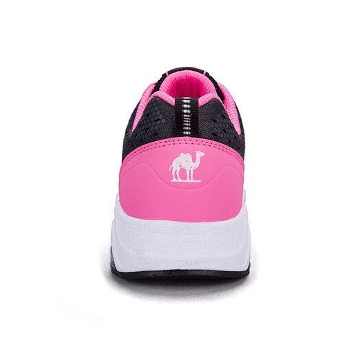 Camel (CAMEL) Camel sneakers, couples style, comfortable running shoes, non-slip, wear-resistant, breathable urban running shoes, A73397653, women's black/bright plum red 36
