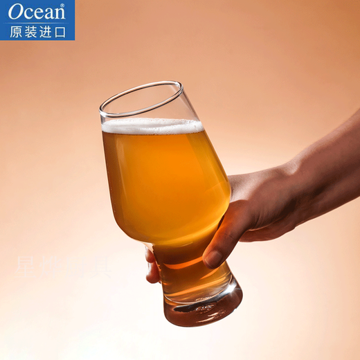 Ouxin imported glass large capacity draft beer cup IPA creative craft beer cup water cup beverage cup 2 beer cups 565ml