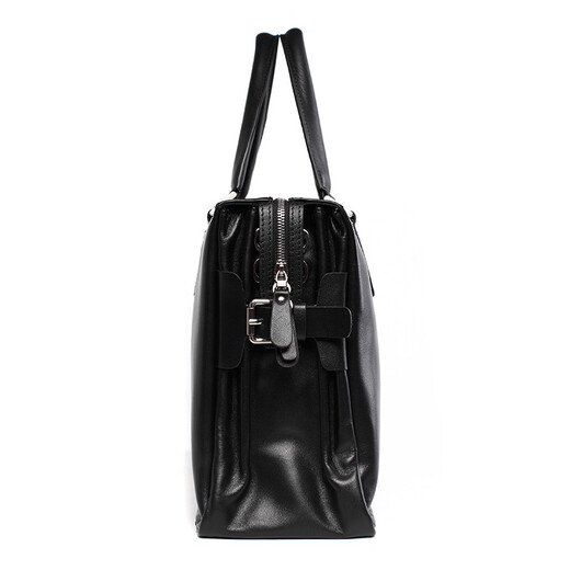 Aoyi men's handbag genuine leather business briefcase first-layer cowhide men's bag fashionable large capacity 15.6-inch computer bag first-layer cowhide black model length 40 height 28 thickness 14 cm