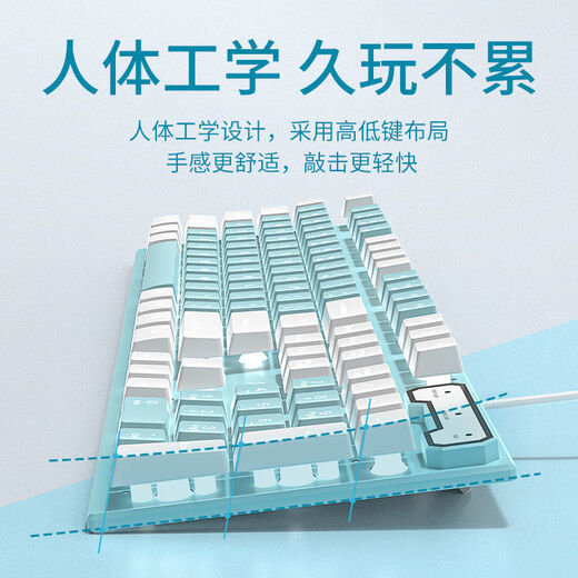 Wrangler dual-color keyboard and mouse set, mechanical feel, wired, universal for girls' office computers and notebooks, black and gray combination, mechanical feel, keyboard + e-sports mouse, one-year warranty