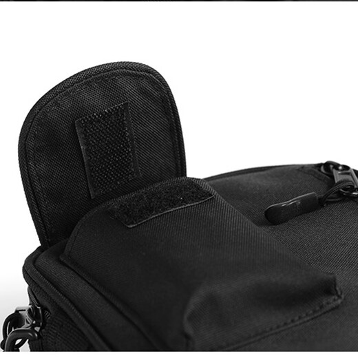 Oxford Stoff Casual Recond Bag Herren Sporttasche Herren Trendy Brand Mini Crossbody Bag Herren Aufbewahrung Schlüsselmünze Brieftasche Kleine Hängsbeutel Schulter kleiner Tasche LUCIFER L695 Black + Cowhide Wallet Basisstil
