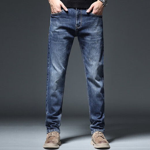 Jeep Spirit haut de gamme Jeans Jeans masculin 2025 Spring and Automne NOUVEAU BUSINESS LUMBRES LUMBRE STRAPT SLIM SLIG STERGT PANTS MEN'S 866 BLUE 28