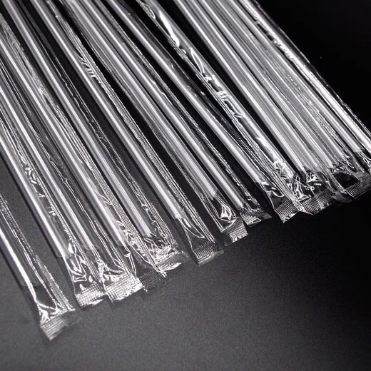 Set of disposable soy milk straws, transparent colorful thin straws, independent commercial food-grade plastic straws in bulk, individually packaged, hardened, 16*0.6cm, 100 pieces