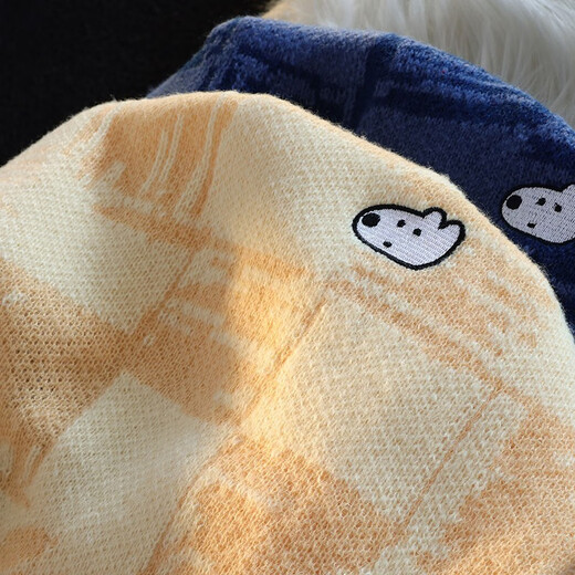 POUM Men's Clothing Joint New Year Couple Sweater Men's Autumn Loose Casual Bottoming Sweater Hong Kong Style Casual Round Neck Jacket TCFS-553 Apricot L