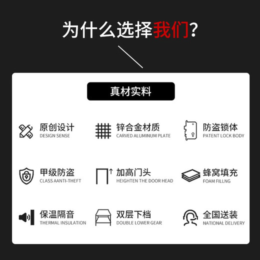 
Gu Hao Grade A security door aluminum frame splicing entrance door zinc alloy household smart security door heightened door head entry door heightened 2050*1050 [Open consultation] A8 mechanical lock