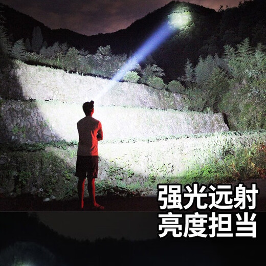 Nuzheng LED-Scheinwerfer Strong Light Rehoargable Super Bright Night Fishing Lampe Kopf montiert Taschenlampe Langstrecken 1000 Meter Minenlampe ohne Induktion 9900W Akkulaufzeit 100 Stunden Single Lithium Batterie