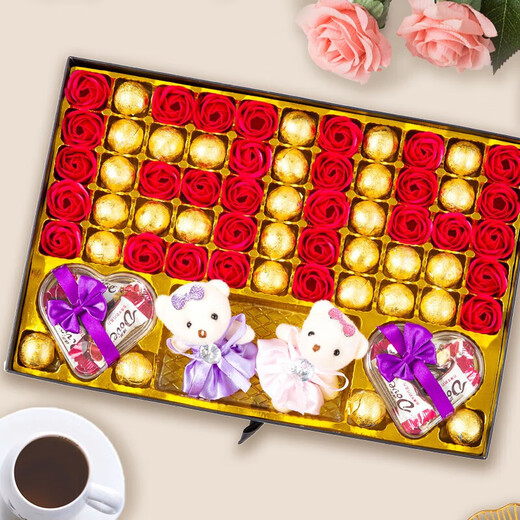 Dove Duoweiya chocolate gift box for girlfriend birthday gifts for girlfriend high-end Valentine's Day practical 5201314 4th floor [luxury style] gift box 675g