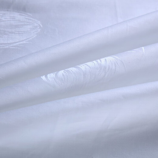Mengwei white five-star hotel guesthouse homestay cotton four-piece set pure cotton satin embroidered solid color bedding 60 feather flowers 2.0 meters bed (220*240cm quilt cover) four-piece set