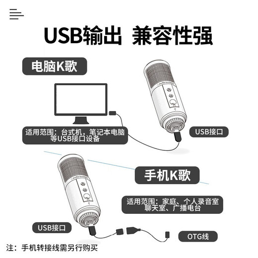 Audio-Technica ATR2500-USB audio book novel computer desktop mobile phone live broadcast Himalayan dubbing karaoke recording studio condenser microphone equipment set wire bracket set