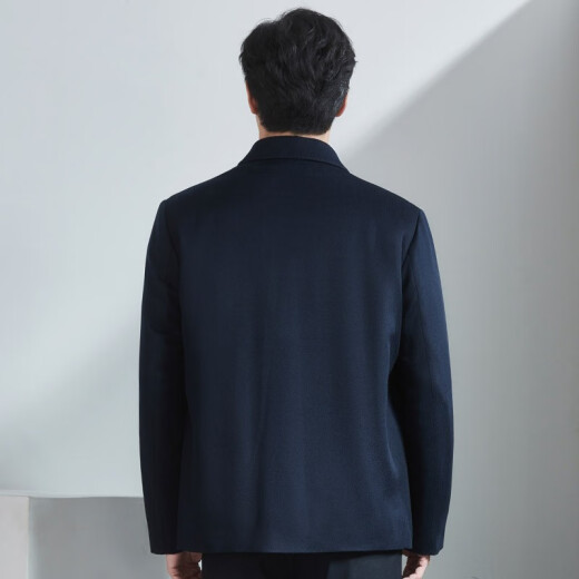 Hongdu wool jacket for men loose business formal wear rabbit fur liner detachable thickened warm middle-aged men's jacket Zanglan JT6219-1 185/100A