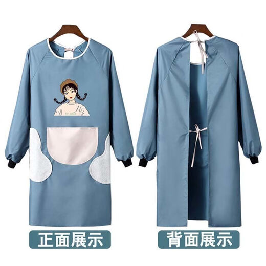 Yuanpinzhou pet shop beautician work clothes waterproof bathing dog clothes apron non-stick hair cat and dog washing supplies special hand-wipe waterproof long-sleeved persimmon all blue powder