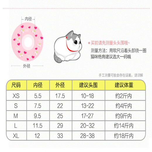 Huayuan Pet Equipment (hoopet) Elizabethan collar pet cat headgear anti-licking and biting dog shame collar Elizabethan collar sterilization supplies M