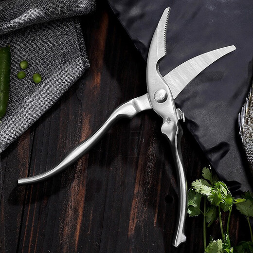 三本盛日本进口鸡骨剪刀厨房家用全钢多功能不锈钢杀鱼剪食物剪刀 强力鸡骨剪