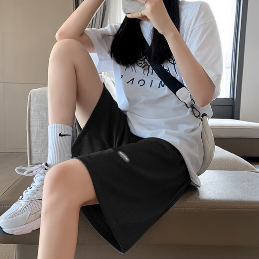 JOYNCLEON (JOYNCLEON) Maternity pants for summer wear shorts safety pants wide-leg suit pants large size leggings black XL jyk179089