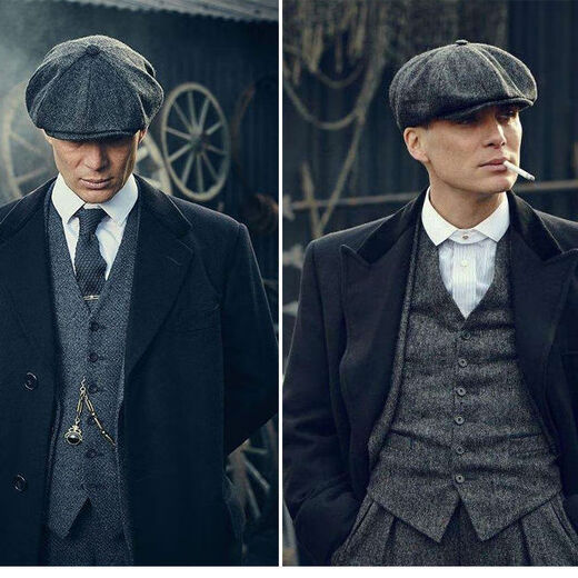 Di Shuqi Peaky Blinders wool octagonal hat men's Razor Party British beret retro literary newsboy hat fashion painter hat black 58-61