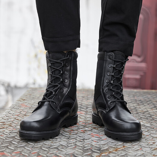 Congren nouvelles bottes de combat ultra-légères pour hommes été respirantes antidérapantes imperméables absorbant les chocs bottes d'entraînement montantes bottes tactiques d'extérieur escalade embout en acier semelle en acier style 44