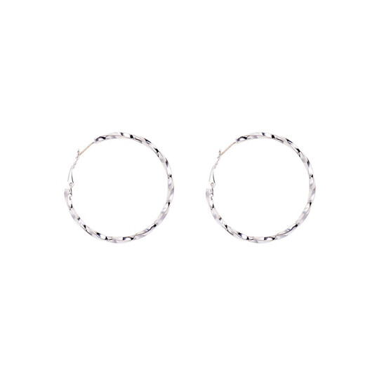 Mein Mofeng New Twisted Texture Circle Ohrringe mit übertriebener Persönlichkeit Großer Ringohrhörer S925 Silbernadelohrringe Frauen A1463-2 Silber Twisted Ohrringe A23-205