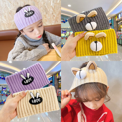 Rongxia children's hairband with wide edge knitted sports internet celebrity same style girl little girl warm forehead windproof headband headband orange min