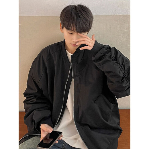 Digada coat autumn men's American bomber jacket men's high street baseball uniform stand collar men's jacket jacket for men and women TMZXF-W04 gray (spring and autumn) L recommended 105-120Jin Jin equals 0.5 kg